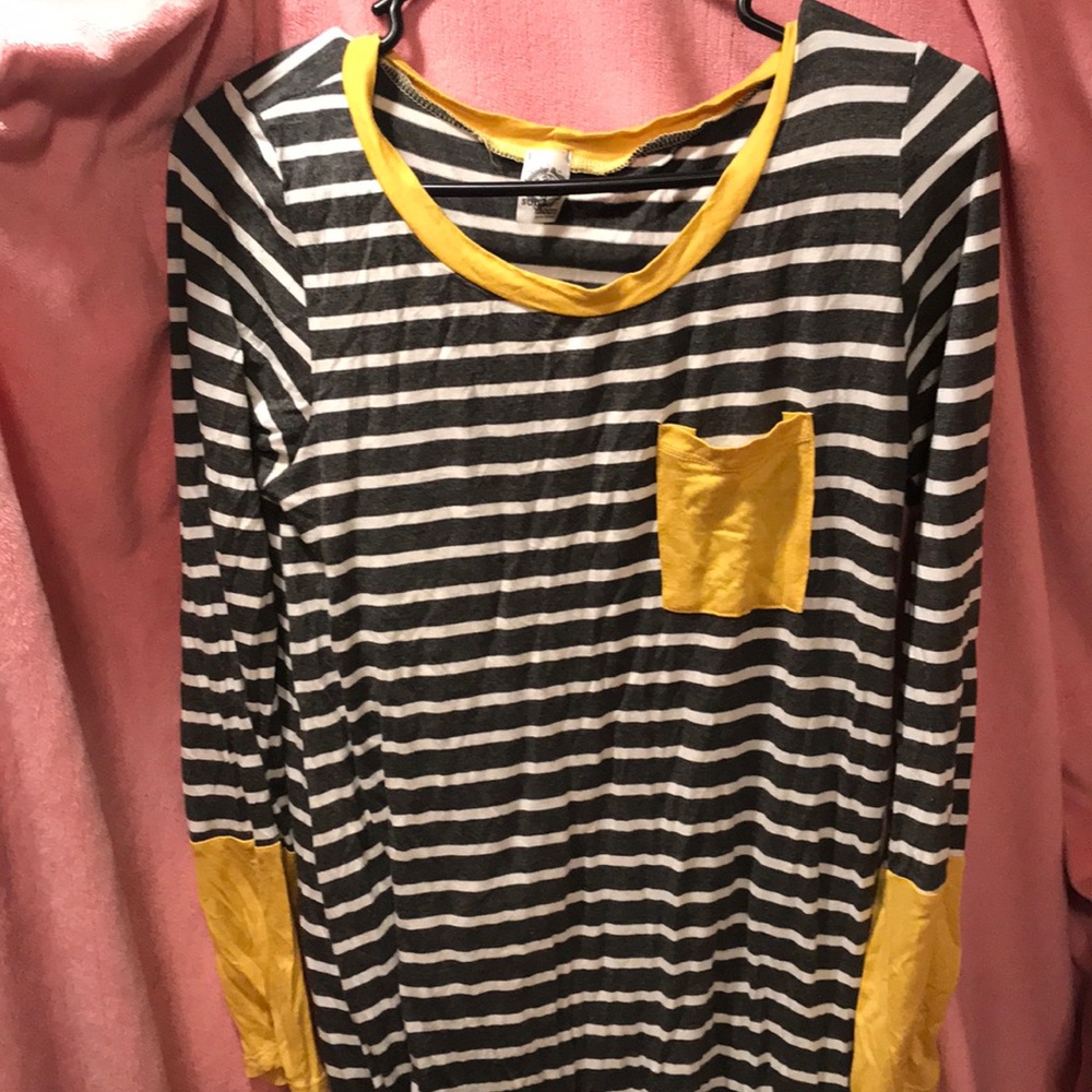NWOT Striped Dress with Yellow Accents